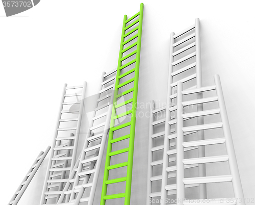 Image of Ladders Obstacle Indicates Overcome Obstacles And Challenge