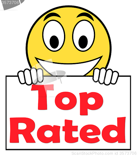Image of Top Rated On Sign Shows Best Ranked Special Product