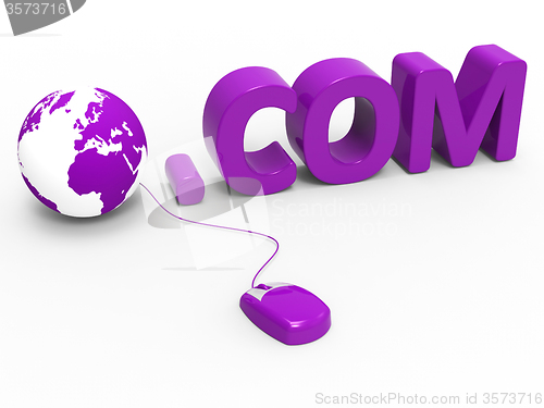 Image of Dot Com Shows World Wide Web And .Com