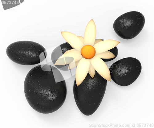 Image of Spa Stones Shows Peaceful Tranquil And Bouquet