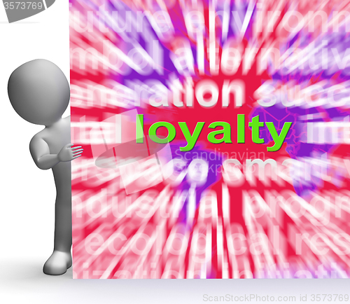 Image of Loyalty Word Cloud Sign Shows Customer Trust Allegiance And Devo