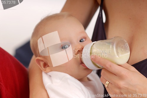 Image of Baby during the drinking of milk