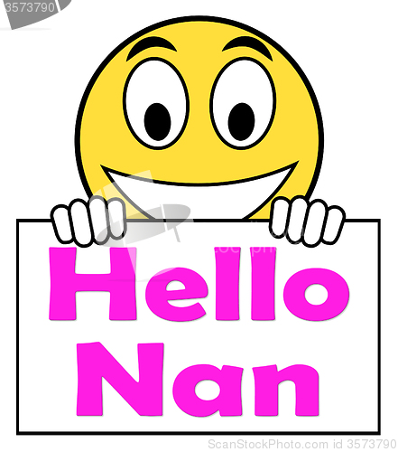 Image of Hello Nan On Sign Shows Message And Best Wishes