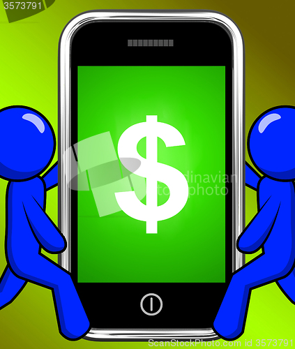 Image of Dollar Sign On Phone Displays $ Currency