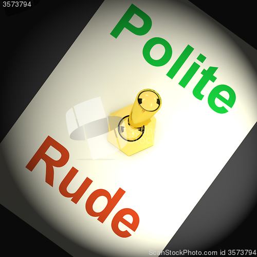 Image of Polite Rude Switch Shows Manners And Disrespect