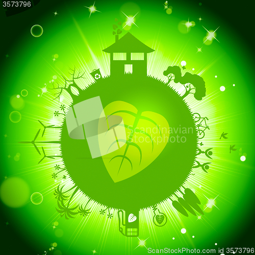 Image of Planets Eco Represents Go Green And Cosmos