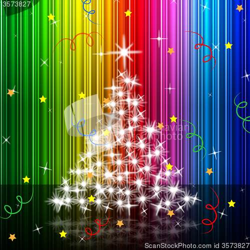 Image of Xmas Tree Represents New Year And Festive
