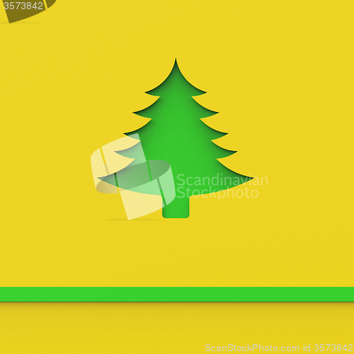 Image of Xmas Tree Indicates Empty Space And Congratulation