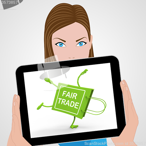 Image of Handstand Fairtrade Shopping Bag Displays Fair Trade Product Or 