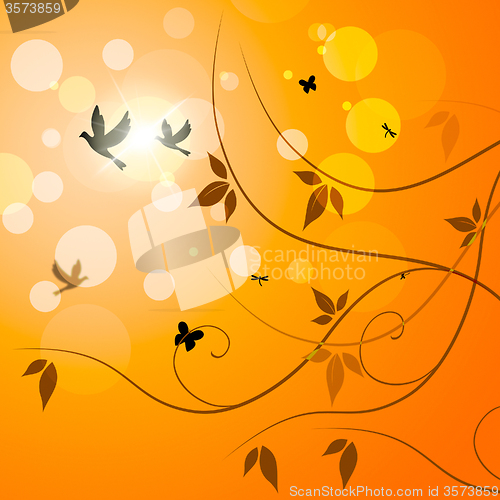 Image of Birds Floral Indicates Petals Sunny And Florals