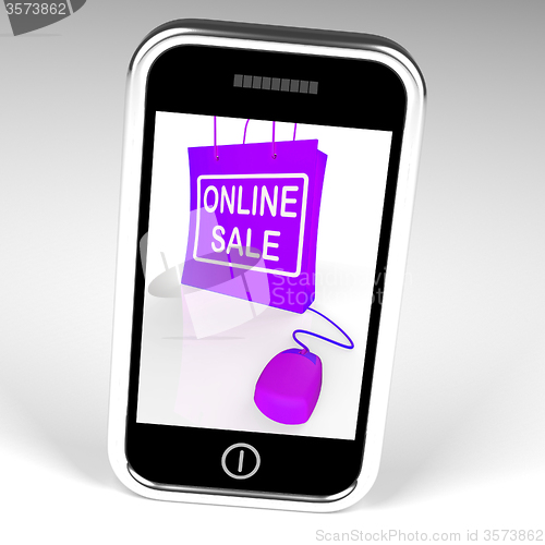 Image of Online Sale Bag Displays Internet Sales and Discounts