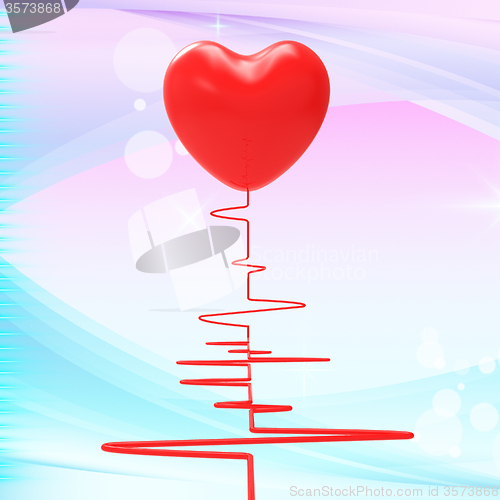 Image of Heart Pulse Represents Valentine\'s Day And Health