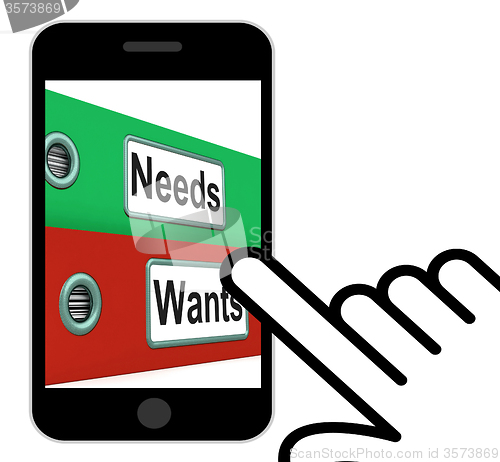 Image of Needs Wants Folders Displays Requirement And Desire