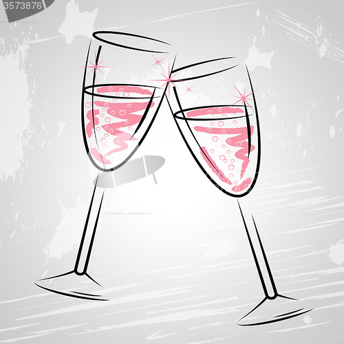 Image of Champagne Glasses Indicates Sparkling Wine And Beverage