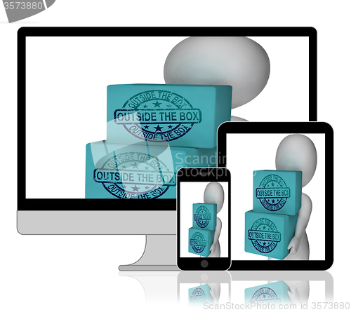 Image of Outside The Box Character Displays Brainstorming Innovation And 