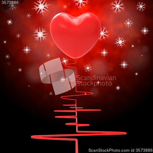 Image of Heart Pulse Represents Valentine\'s Day And Electro