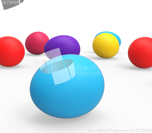 Image of Easter Eggs Indicates Empty Space And Colourful