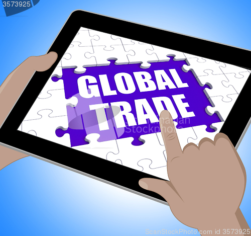 Image of Global Trade Tablet Shows Web International Business