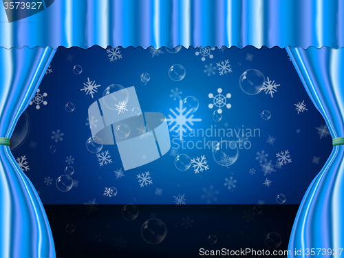Image of Snowflake Copyspace Indicates Ice Crystal And Celebrate