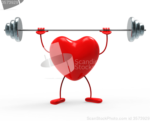 Image of Weights Fitness Indicates Heart Shapes And Exercise