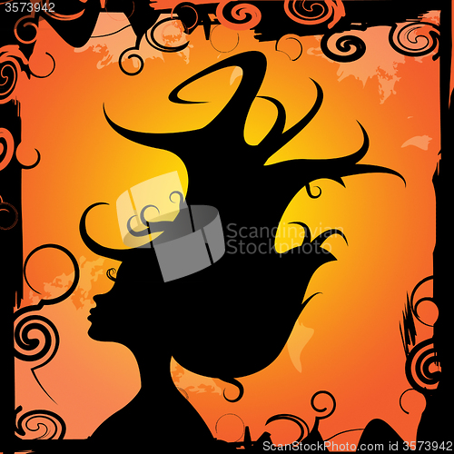 Image of Hair Head Represents Skin Haircare And Adult