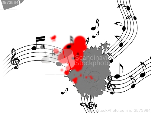 Image of Splat Music Shows Musical Note And Clef