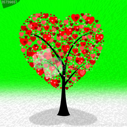 Image of Hearts Tree Means Valentine\'s Day And Environment
