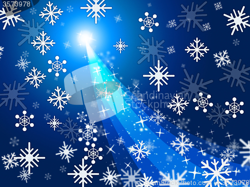 Image of Xmas Blue Represents Ice Crystal And Celebrate