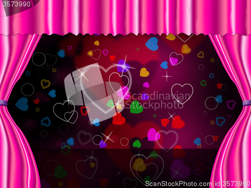 Image of Heart Copyspace Means Theater Stage And Broadway