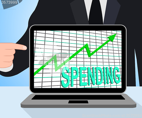 Image of Spending Chart Graph Displays Increasing Expenditure Purchasing