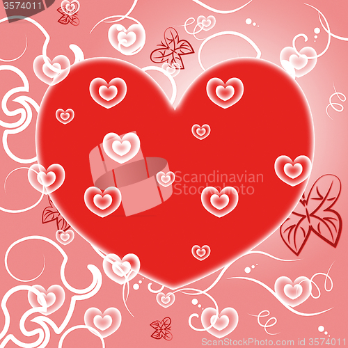 Image of Hearts Background Shows Valentine\'s Day And Abstract