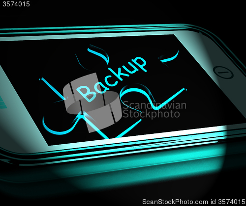 Image of Backup Smartphone Displays Copying And Storing Data