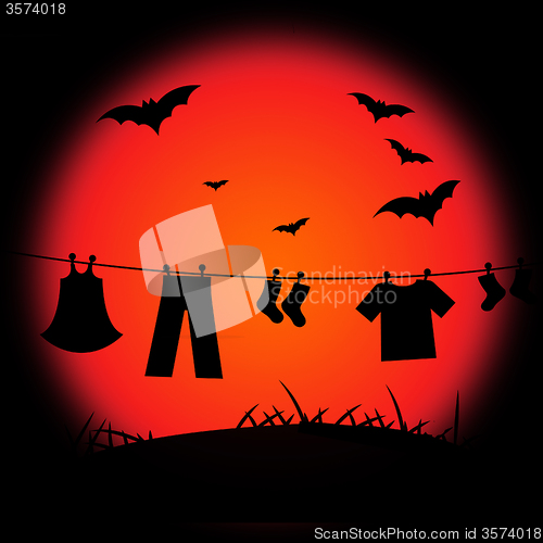 Image of Halloween Bat Represents Trick Or Treat And Abstract