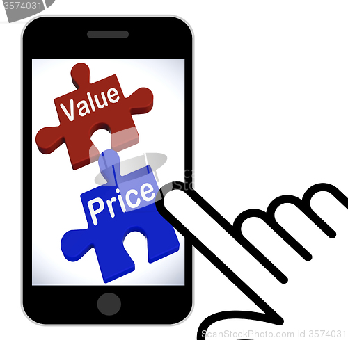 Image of Value Price Puzzle Displays Worth And Cost Of Product