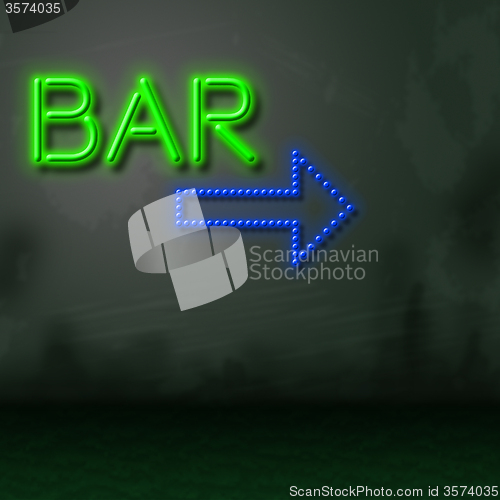 Image of Bar Neon Represents Nightlife Glowing And Tavern