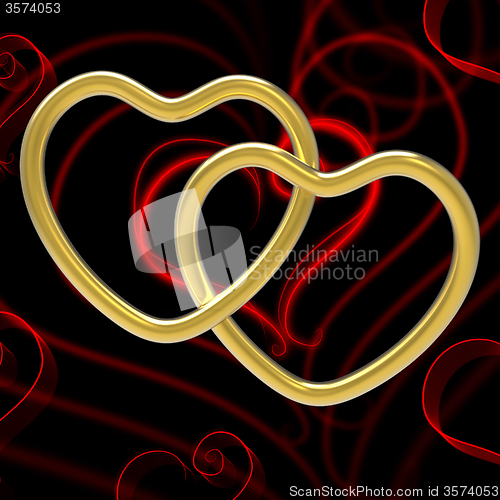 Image of Wedding Rings Means Heart Shape And Couple