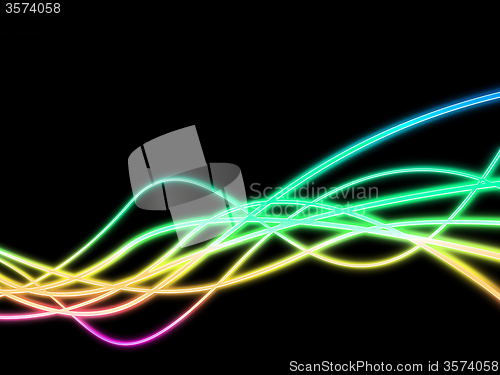 Image of Neon Background Represents Illuminated Glowing And Twist
