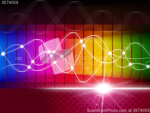 Image of Waveform Spectrum Represents Color Guide And Abstract
