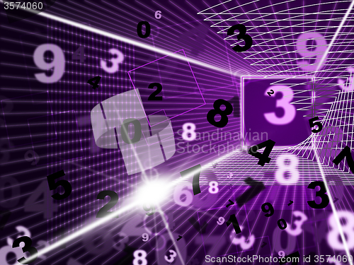 Image of Mathematics Numbers Shows High Tec And Digits