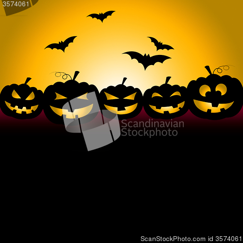 Image of Bats Halloween Indicates Trick Or Treat And Celebration