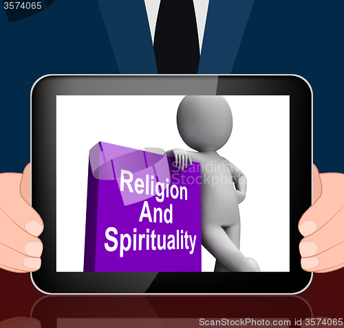 Image of Religion And Spirituality Book With Character Displays Religious