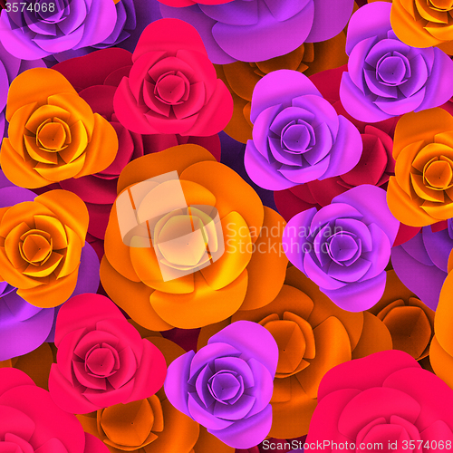 Image of Color Roses Indicates Background Valentines And Colourful