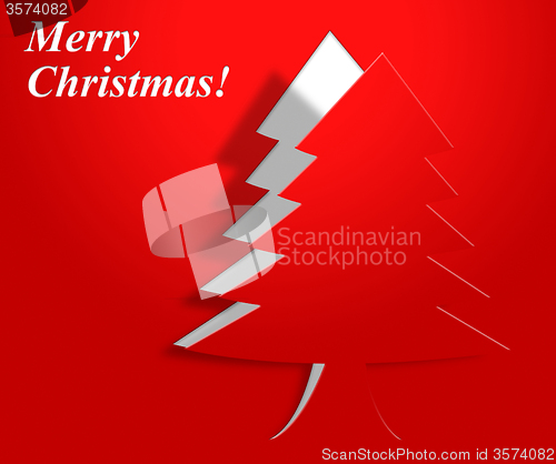 Image of Xmas Tree Indicates Merry Christmas And Greeting