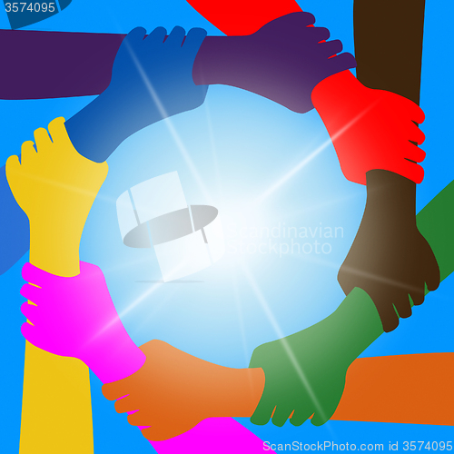 Image of Holding Hands Indicates Unity Friends And Togetherness