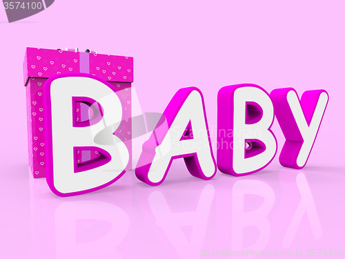 Image of Gift Baby Represents Gift-Box Surprises And Gifts