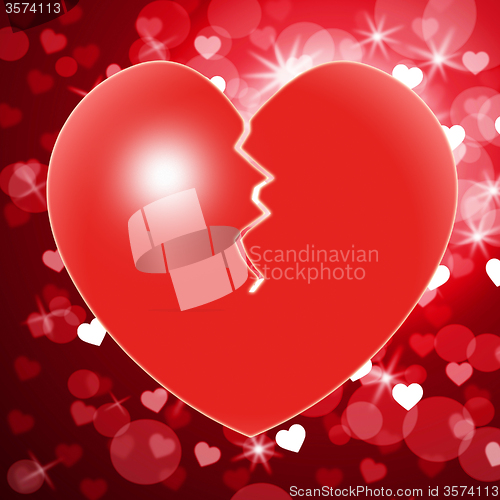 Image of Broken Heart Shows Valentines Day And Break