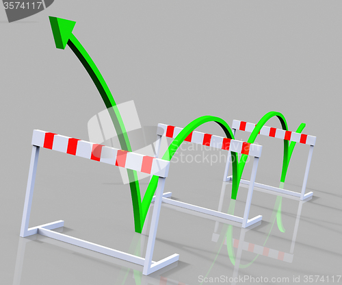 Image of Win Hurdle Represents Overcome Problems And Challenge