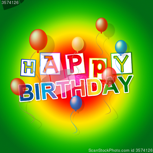 Image of Happy Birthday Shows Cheerful Party And Congratulating