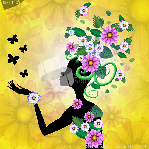 Image of Butterflies Flowers Indicates Florist Bloom And Petal