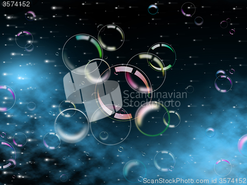 Image of Bubbles Background Indicates Light Burst And Design